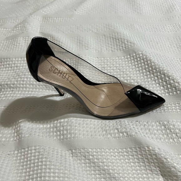 Women’s heels Schultz heels black and vinyl pump - Picture 3 of 4